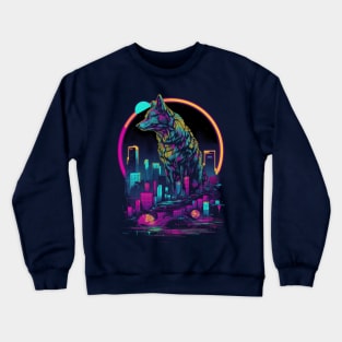 Electric Fox is the king of a cyberspace Crewneck Sweatshirt